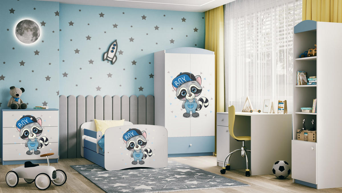 KOMMODE Babydreams Waschbär 81/81/41 - Blau, Holzwerkstoff (81/81/41cm) - RAUMHIRSCH FURNITURE