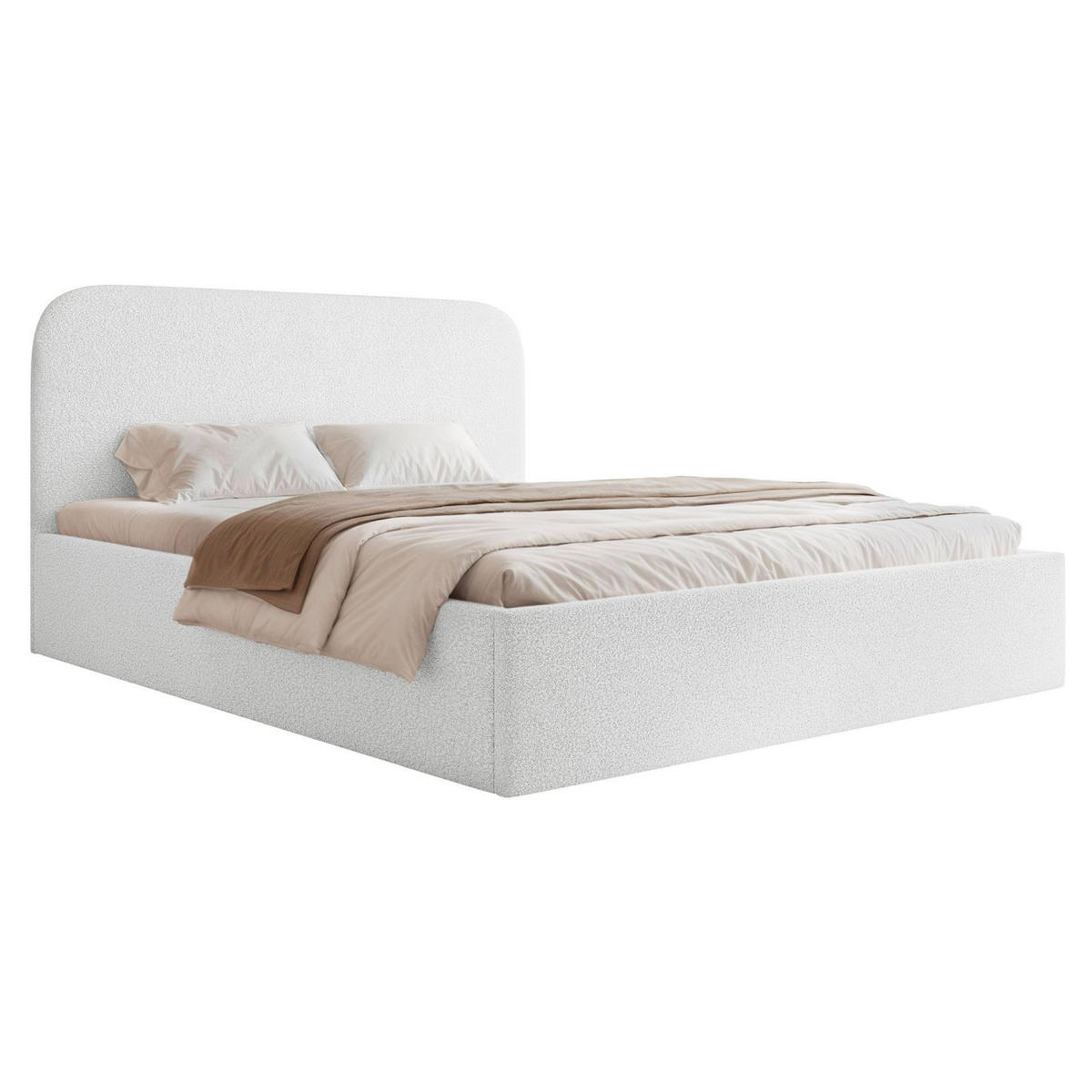 POLSTERBETT Sonvivo Weiß Bouclé 140x200 cm - Weiß, Kunststoff/Textil (140/200cm) - Selsey