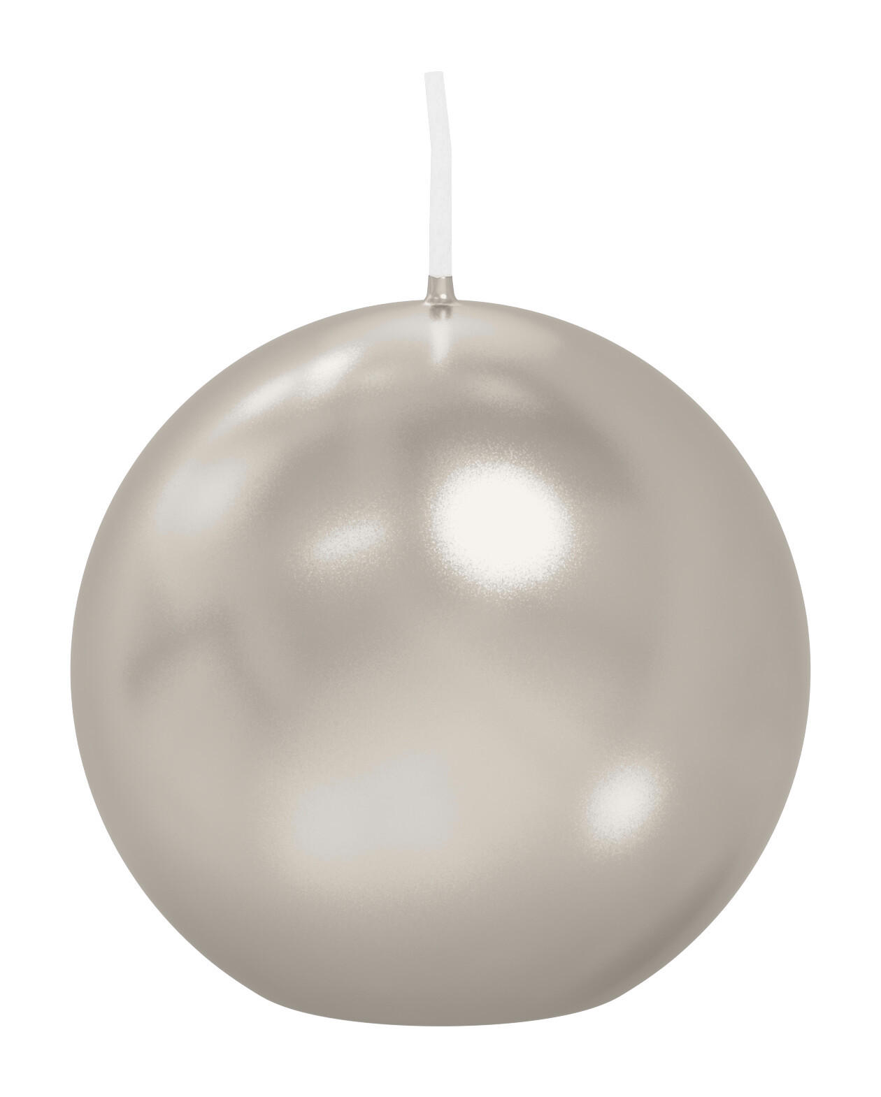 KUGELKERZEN Perle Ø 6 cm, 16 Stück - Silberfarben, Paraffin (6/6/6cm) - Wiedemann Kerzen