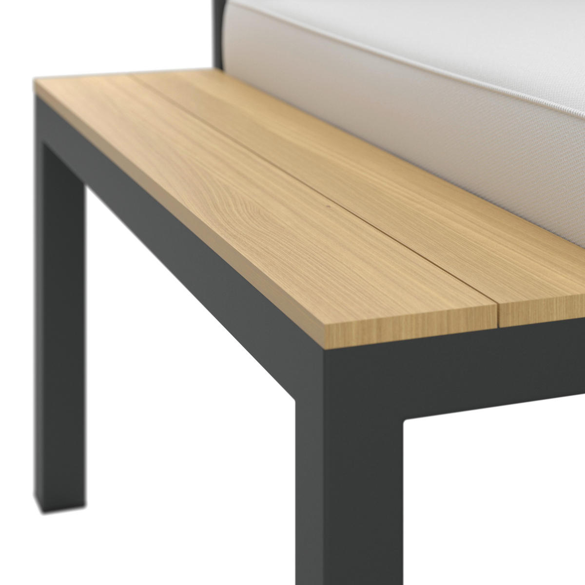 LOUNGEGARNITURSET Arianna Weiß Outdoorstoff/Metall +Abdeckung - Creme, Metall - Bessagi Garden