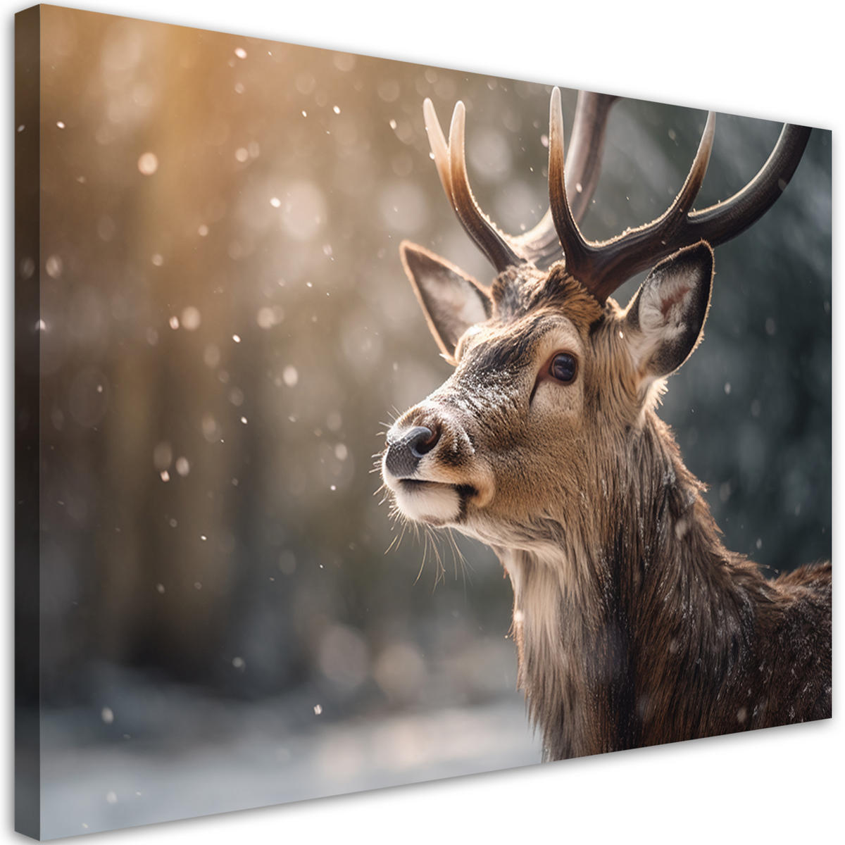 WANDBILD abstrakte hirsche - Braun, Textil (60/40cm) - Feeby