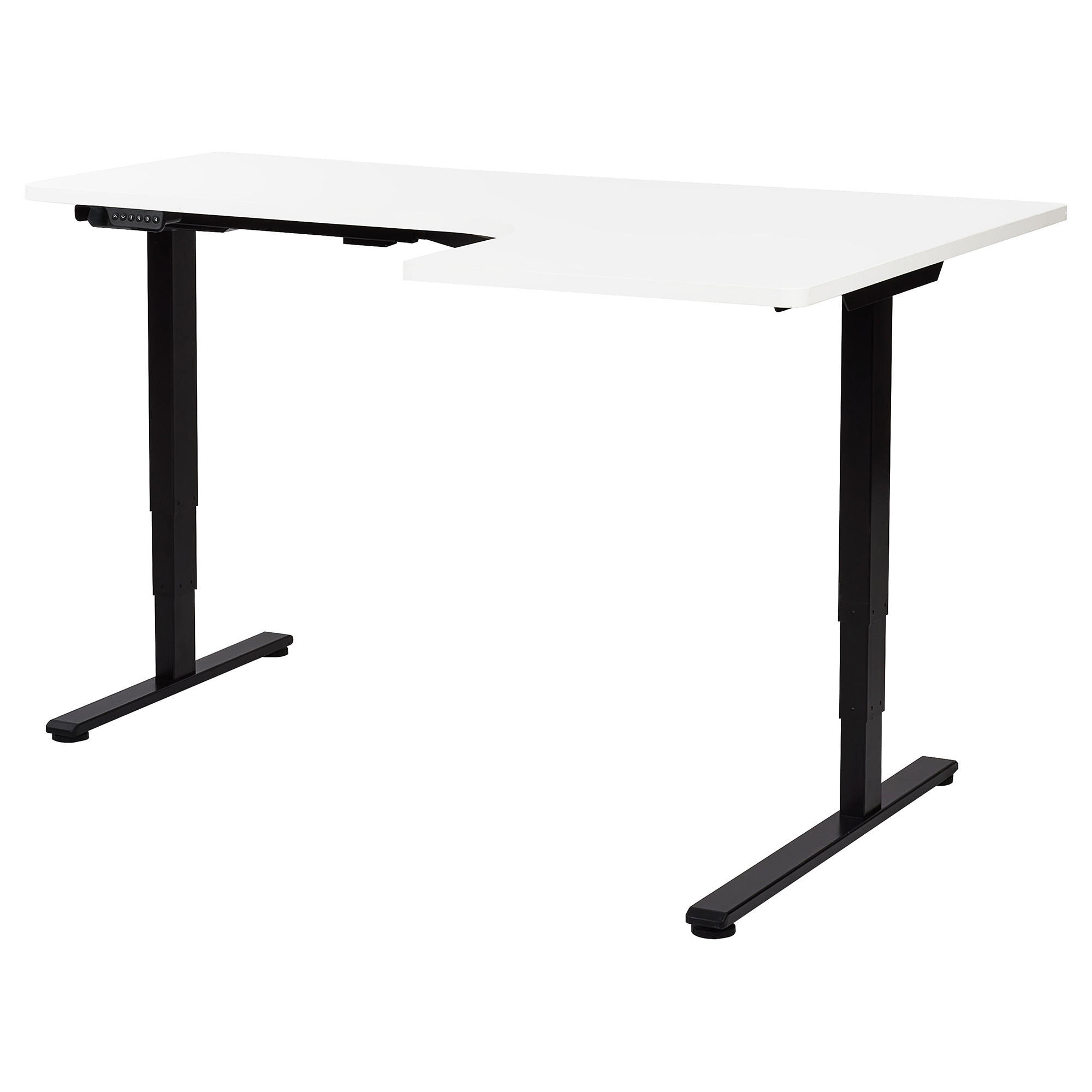 SCHREIBTISCH 160x60 cm elektrisch Schwarz/Weiß Destines - Schwarz/Weiß, Holzwerkstoff (109/160/60cm) - Beliani