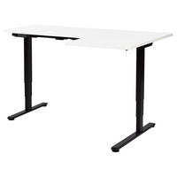 SCHREIBTISCH 160x60 cm elektrisch Schwarz/Weiß Destines - Schwarz/Weiß, Holzwerkstoff (109/160/60cm) - Beliani