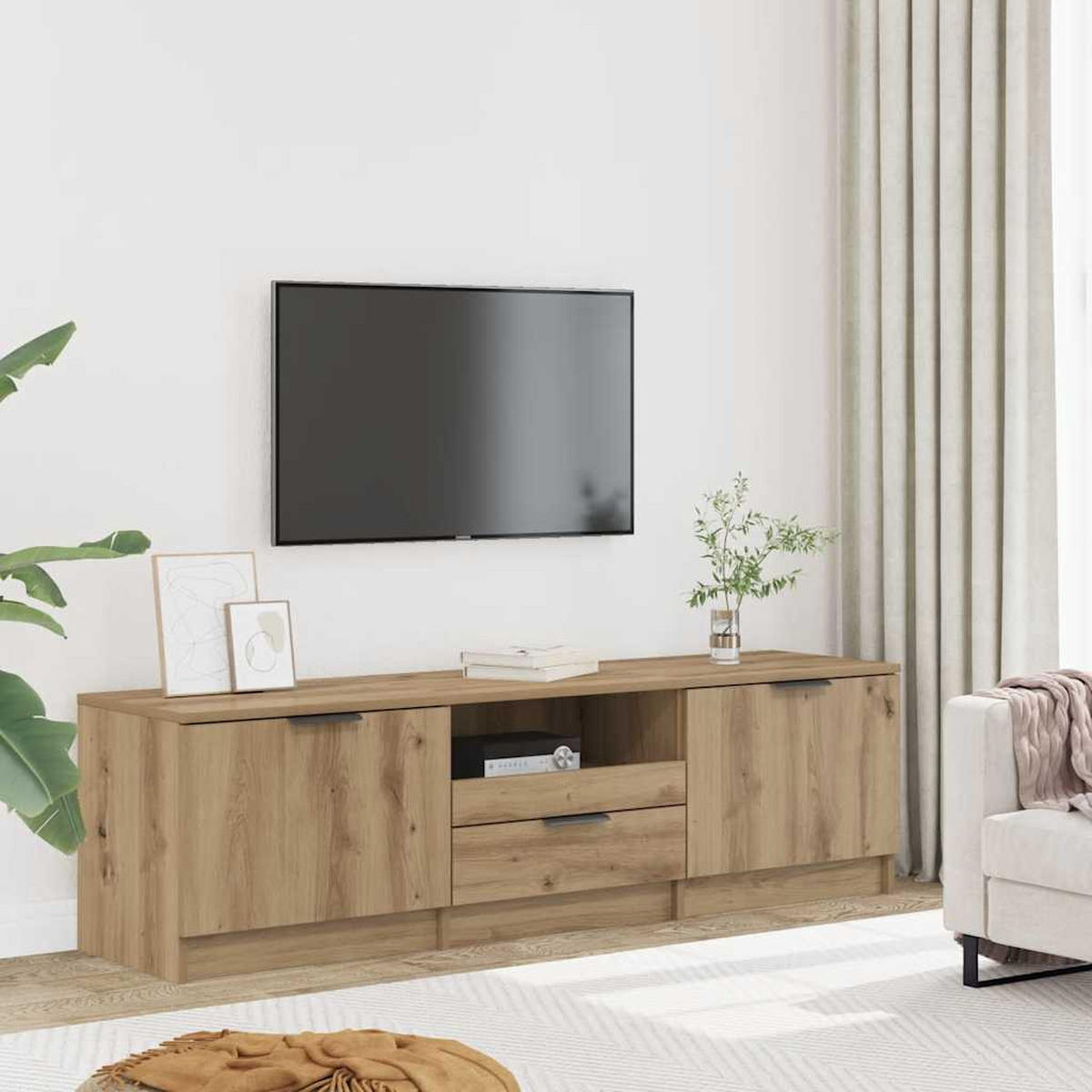 TV-SCHRANK Artisan-Eiche 140/35/40 Cm Holzwerkstoff - Alteiche, Holzwerkstoff (35/40/140cm) - vidaXL