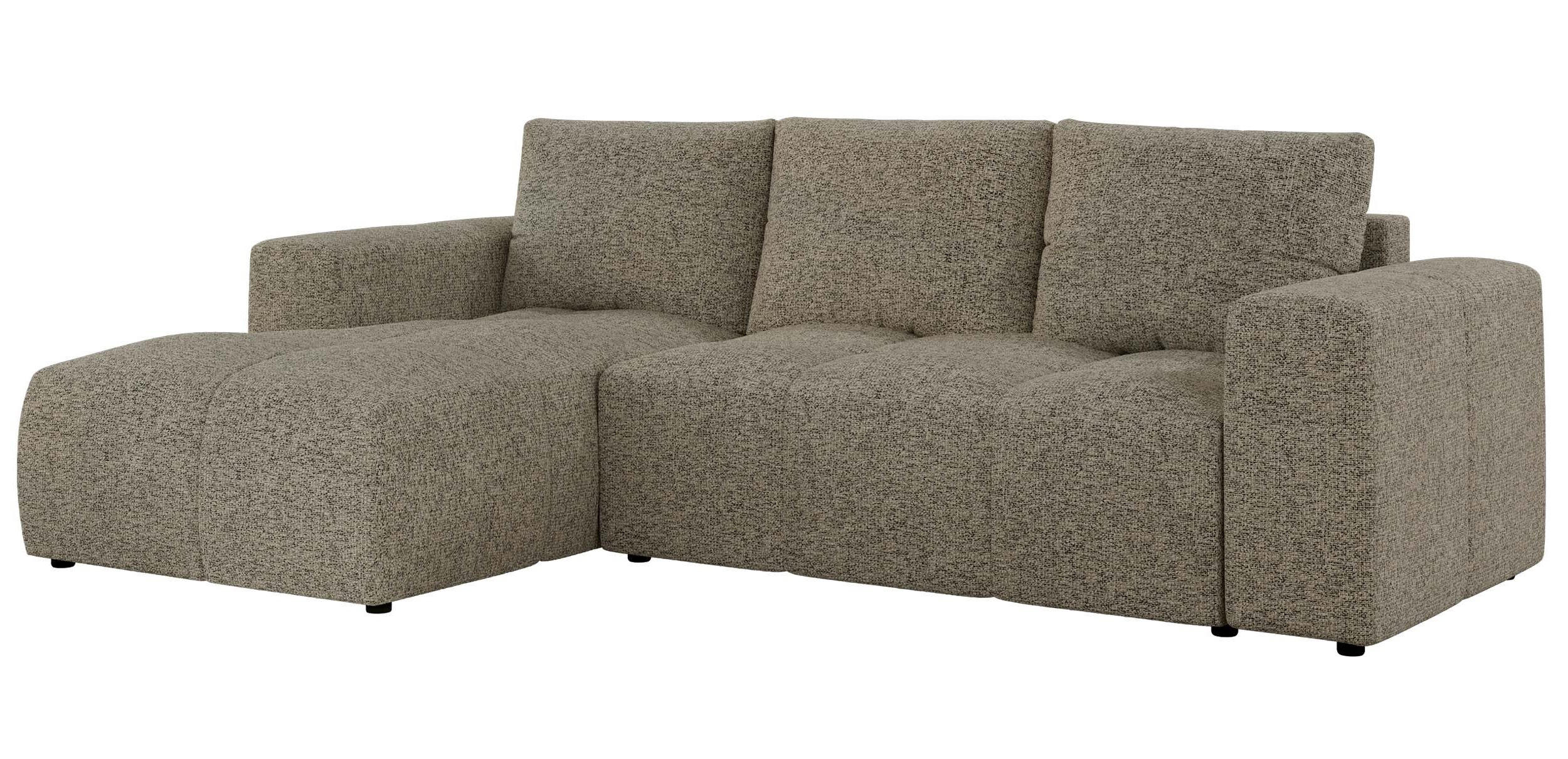 ECKSOFA MONIVA Dunkelbeige Strukture - Links - Taupe/Beige, Textil (164/266cm) - MKS