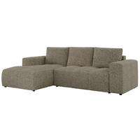 ECKSOFA MONIVA Dunkelbeige Strukture - Links - Taupe/Beige, Textil (164/266cm) - MKS