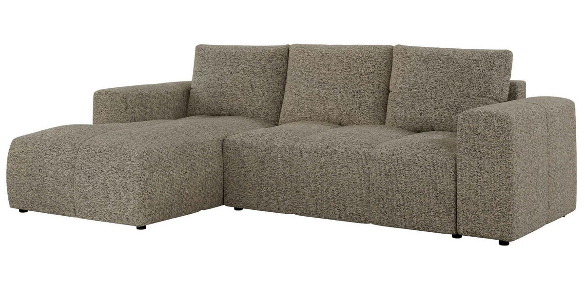 ECKSOFA MONIVA Dunkelbeige Strukture - Links - Taupe/Beige, Textil (164/266cm) - MKS