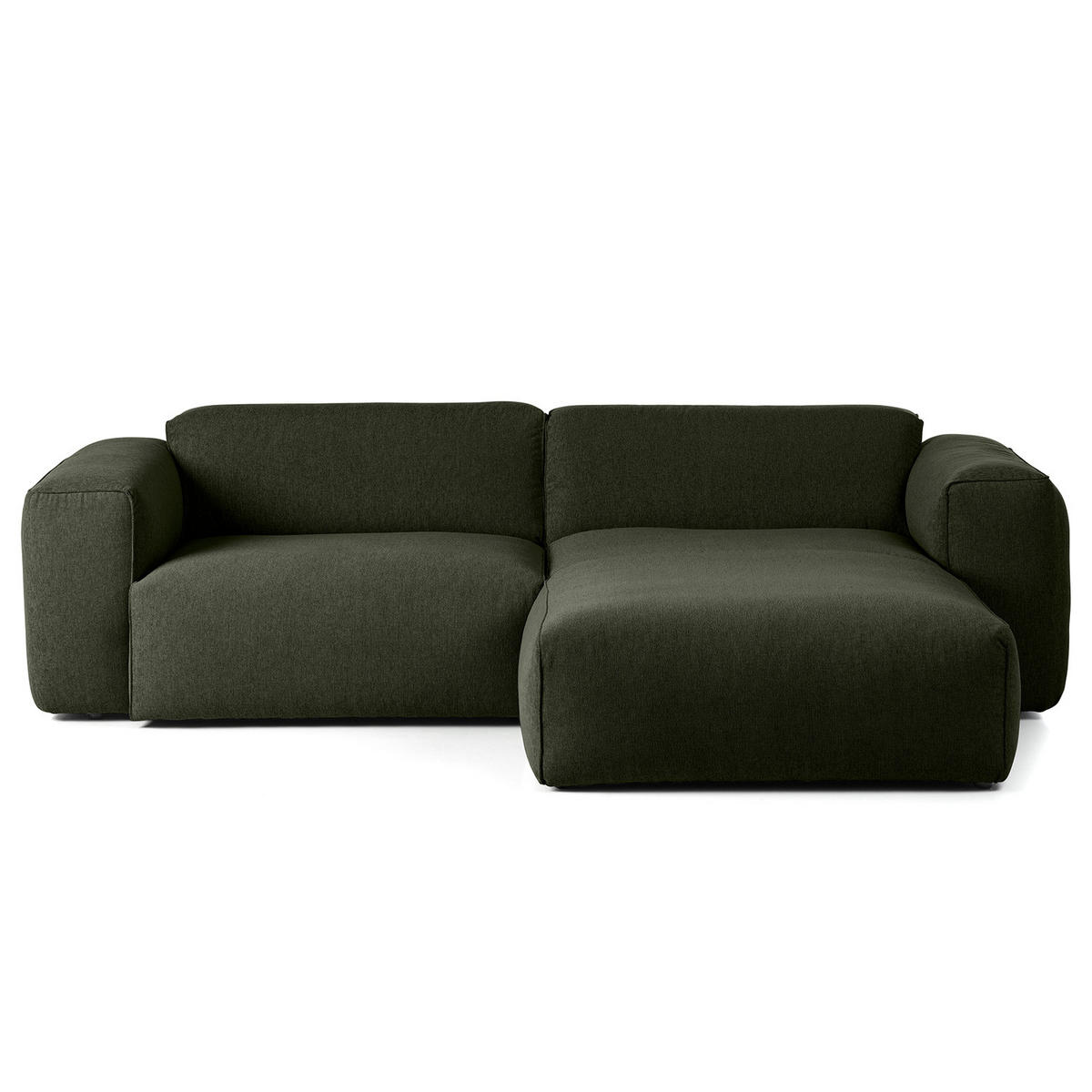 1,5-SITZER ECKSOFA mit Longchair - Schwarz/Grau, Kunststoff/Textil (260/173cm) - home24