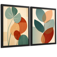 PLAKAT Sada 2 Botanické A3 Černý rám - černá, papír (29.7/1/42cm) - Nacnic