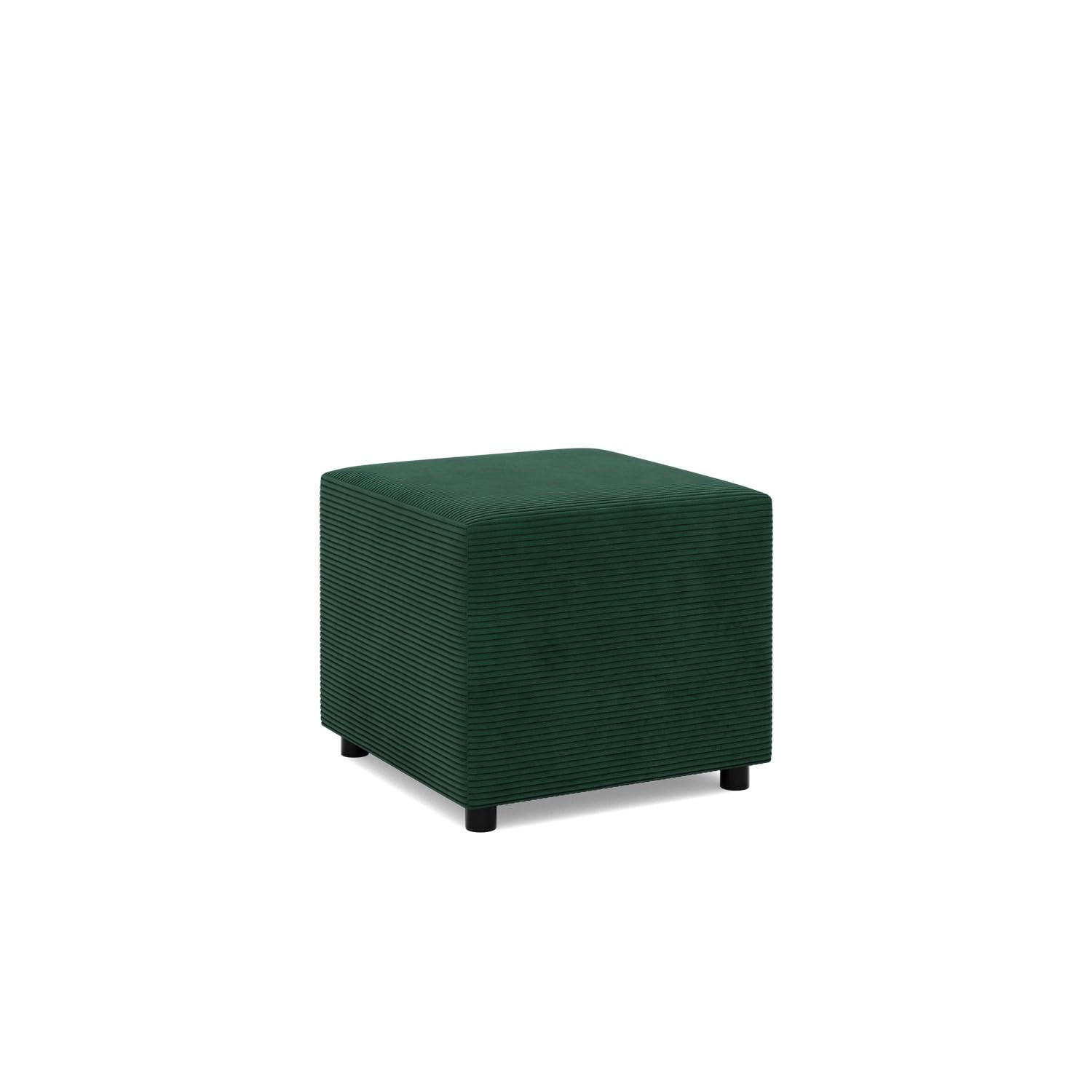 SITZPOUF 50 X 50 NEO, Cord - Dunkelgrün - Grün, Textil (51/40/51cm)