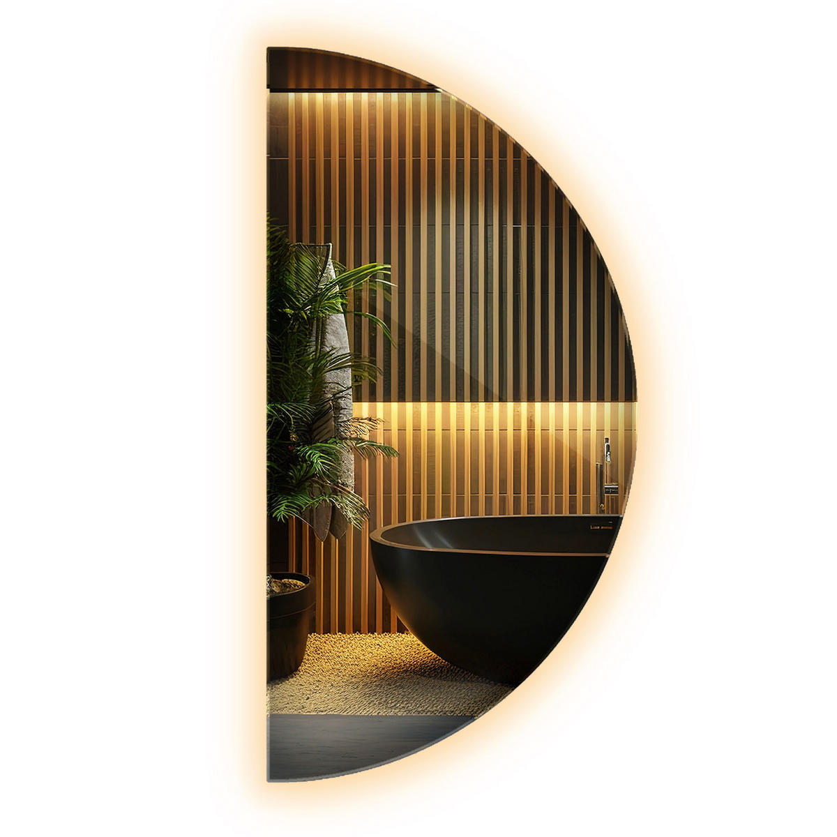 LED-SPIEGEL 25x50 cm Warmweiß 3000K - Gelb, Glas (25/50/0.4cm) - Wallfluent