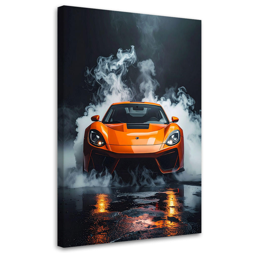 LEINWANDBILD Kraftfahrzeuge 80x120cm - Orange, Textil (80/120cm) - Feeby