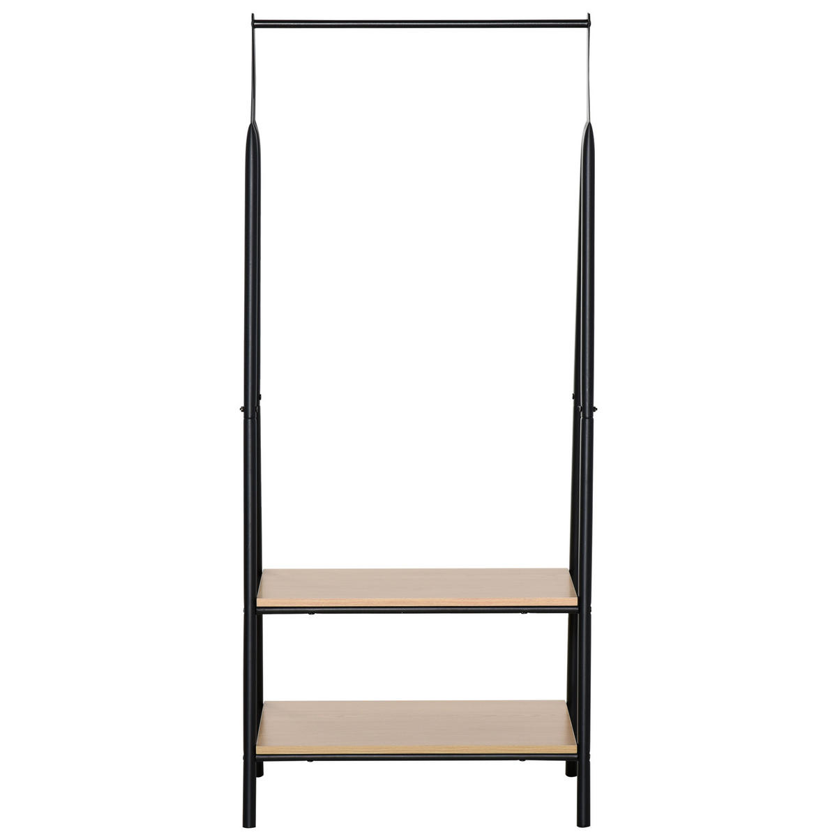 KLEIDERSTÄNDER Schwarz und Holzfarben 64/43/149 cm - Schwarz, Metall (64/149/425cm) - PANGIVO