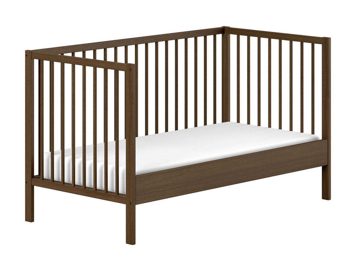 GITTERBETT Keira zum Juniorbett umbaubar Buche massiv nussbaum - Nussbaumfarben, Holz (70/140cm) - 58aufmkessel