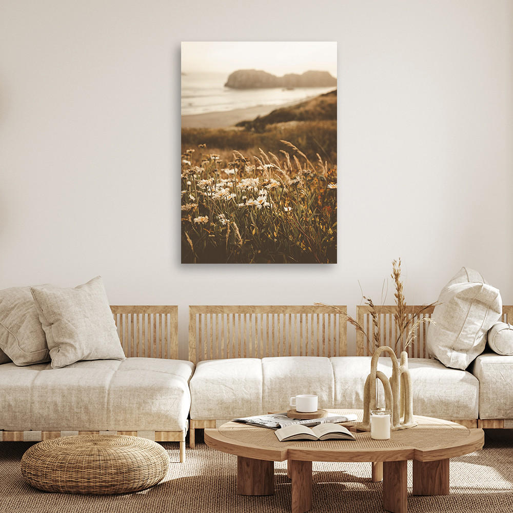 WANDBILD blumen am meeresufer - Beige, Textil (40/60cm) - Feeby