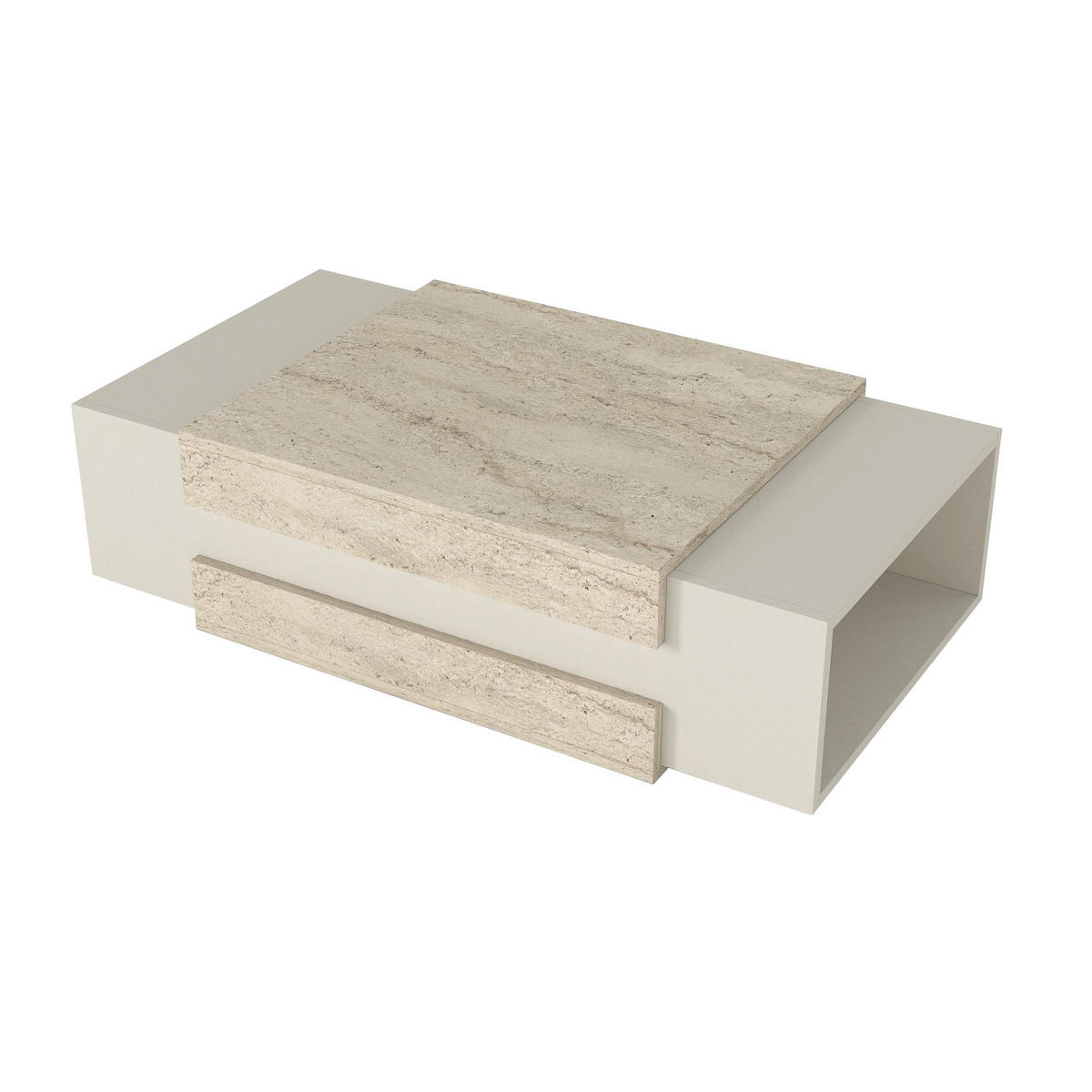COUCHTISCH Nora Beige Granit Optik - Beige, Holzwerkstoff (31/110/57cm) - moebel17
