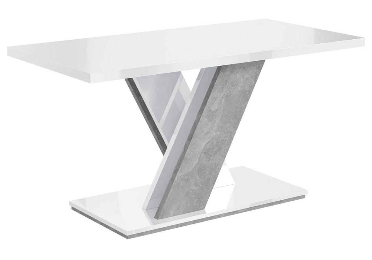 KAFFEETISCH 120x60x60 cm - Weiß / Betonoptik - RONX MINI - Weiß, Holzwerkstoff (120/60/60cm) - ALTDECOR