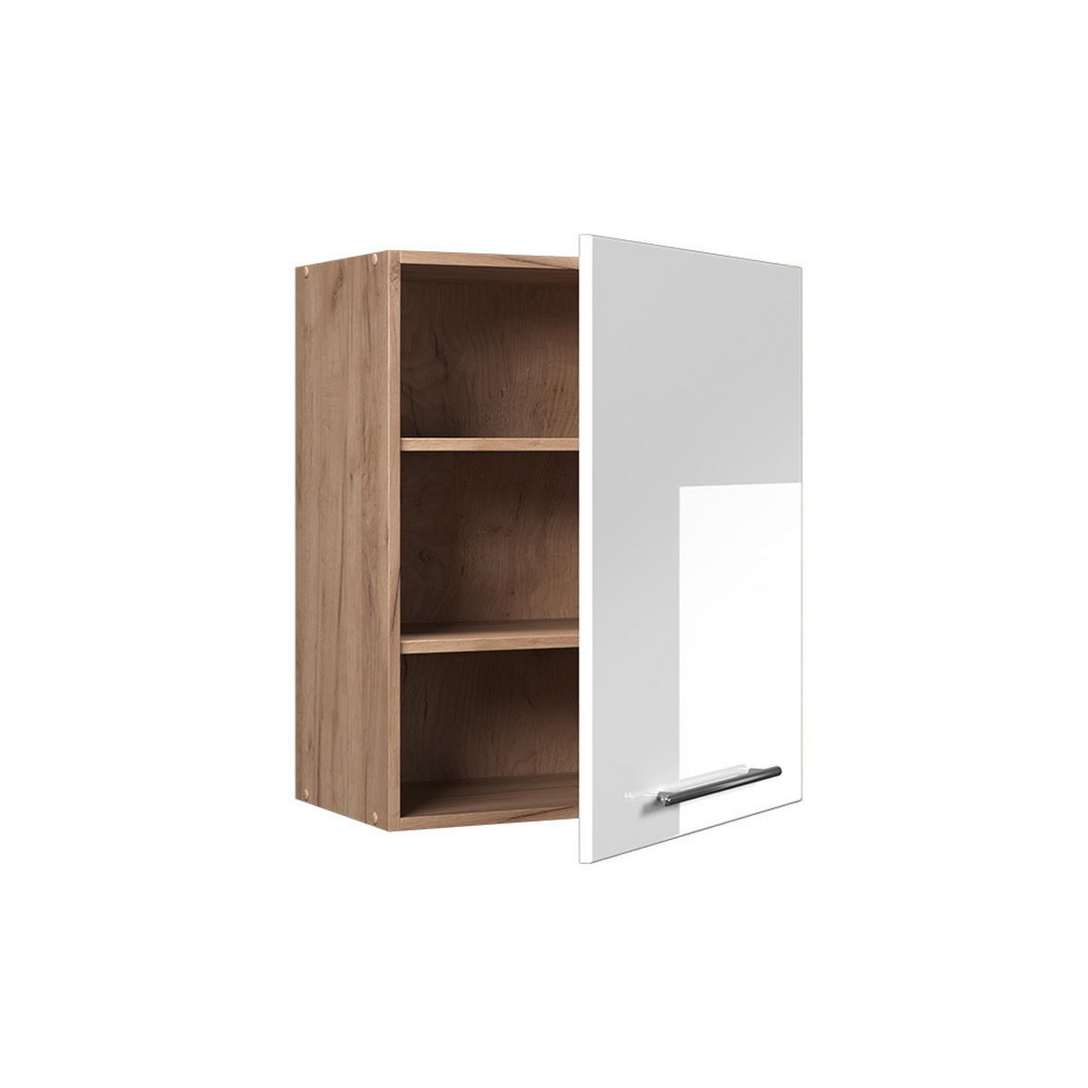 HÄNGESCHRANK Fame-Line, Weiß Hochglanz, 60 cm - Eichefarben/Weiß Hochglanz, Holzwerkstoff (60/72/34.1cm) - Vicco