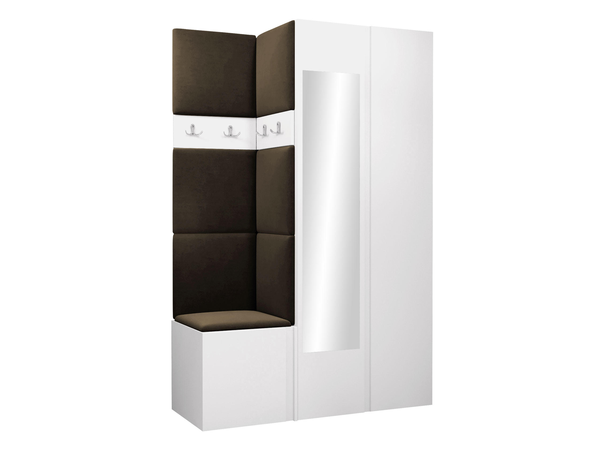 Mirjan24 Garderoben-Set Weiß, Braun 116x186x46 cm