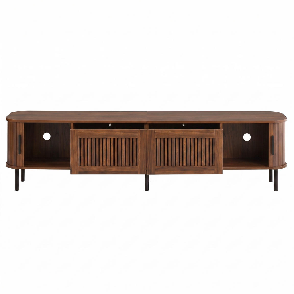 LOWBOARD DE-40187 mit LED-Beleuchtung Nussbaum - Walnussfarben, Holzwerkstoff (180/44.5/40cm) - ComfortXL