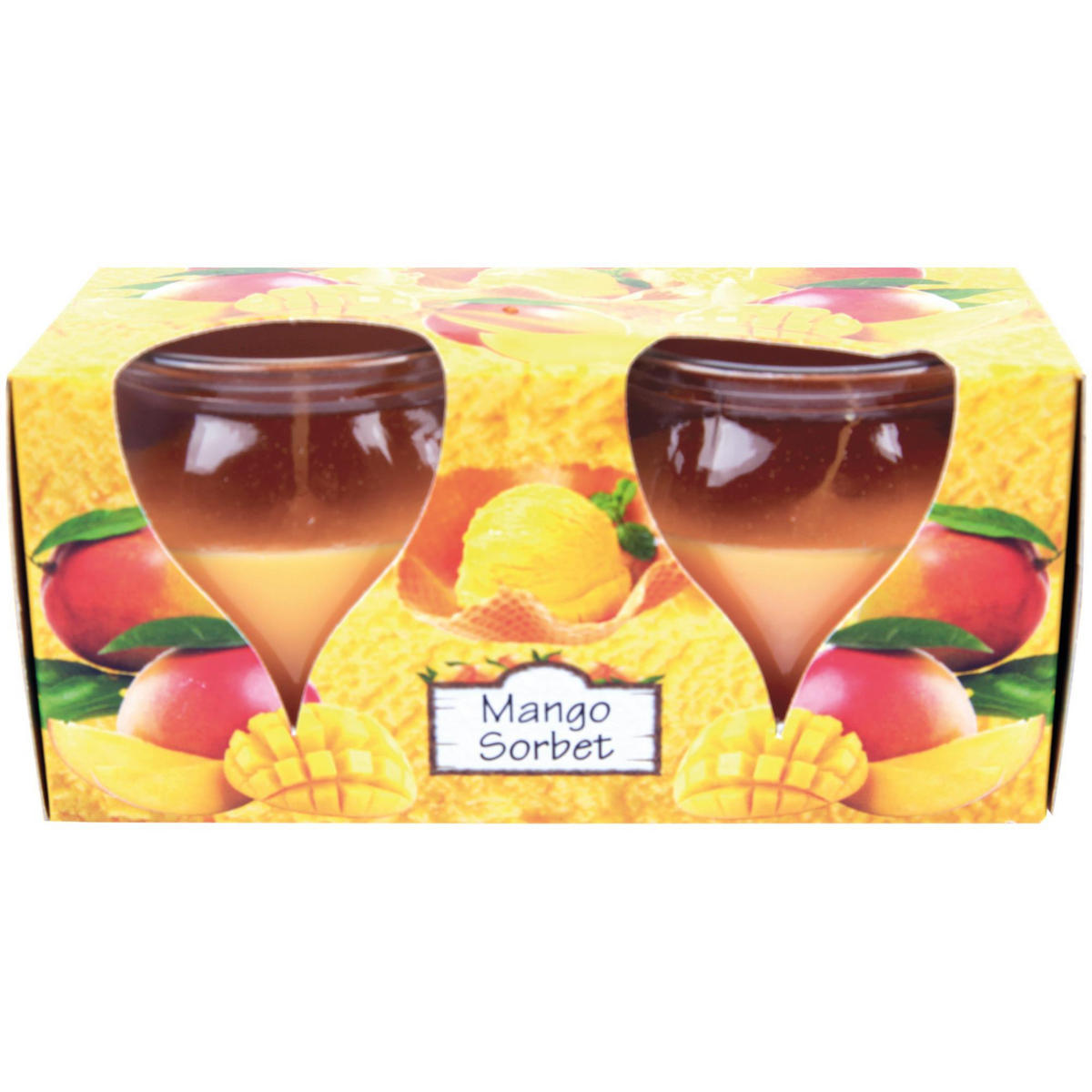 DUFTKERZEN Glas 10er-Pack Mango Sorbet - Orange, Glas (6/6cm)
