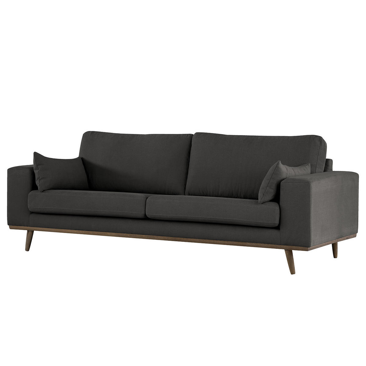 2-SITZER SOFA - Eichefarben/Anthrazit, Naturmaterialien/Eichenholz (197/81/88cm) - home24