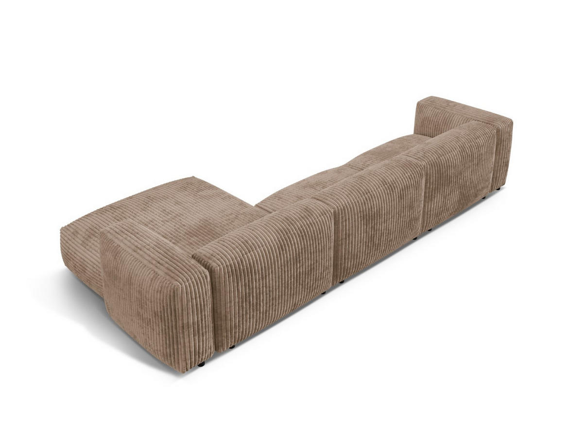 ECKSOFA modular rechts Martina aus Cord eichel 3 Sitzplätze - Rotbraun, Textil (176/332cm) - Micadoni