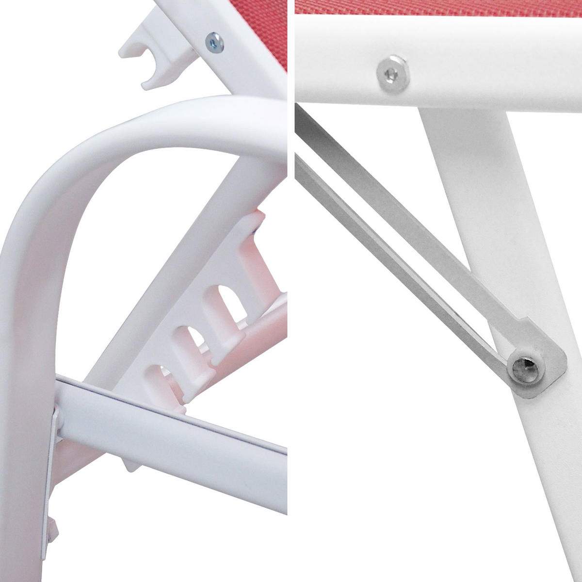 SONNENLIEGEN Sardinia Rosa und Weiß 2er-Set - Rosa, Kunststoff (60.5/87.5/192.5cm) - Happy Garden