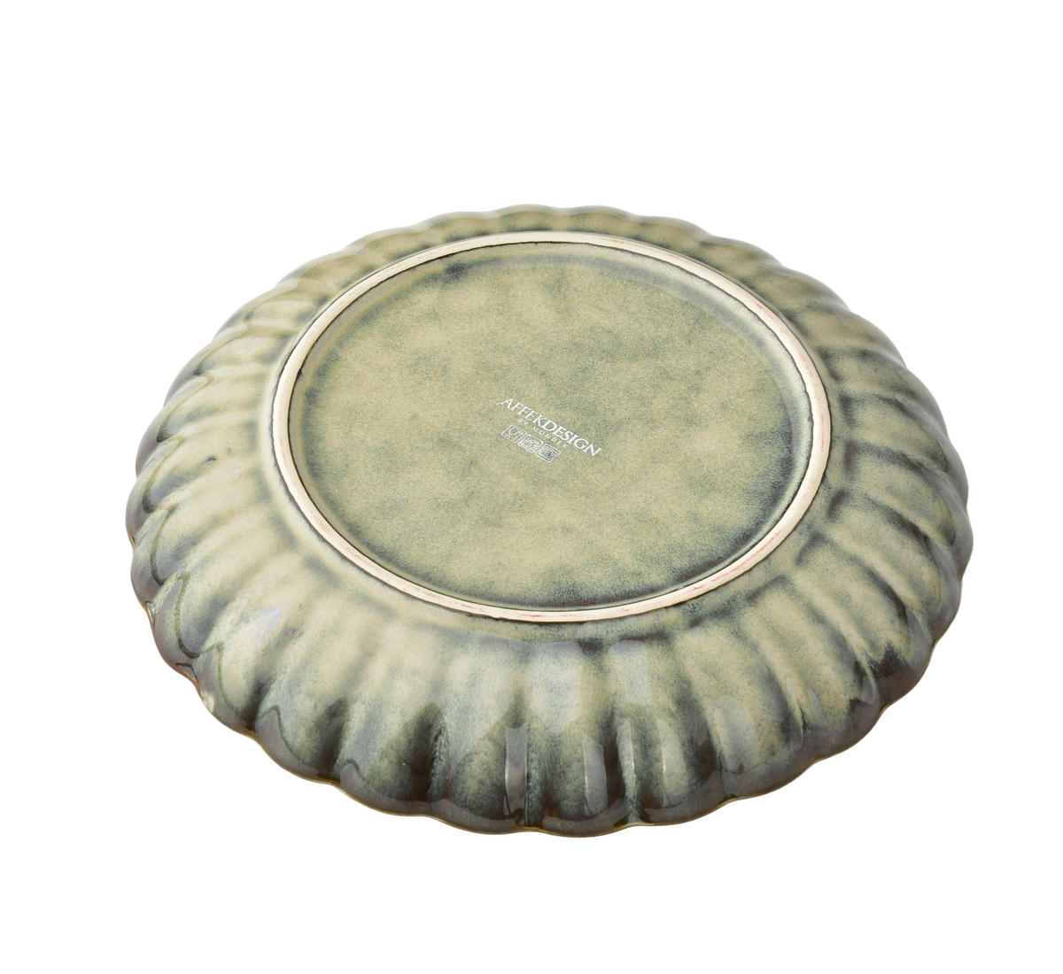 TALÍŘ DEZERTNÍ EVIE GREEN, porcelán, zelená - zelená barva, keramika (21/21/4cm) - Mondex