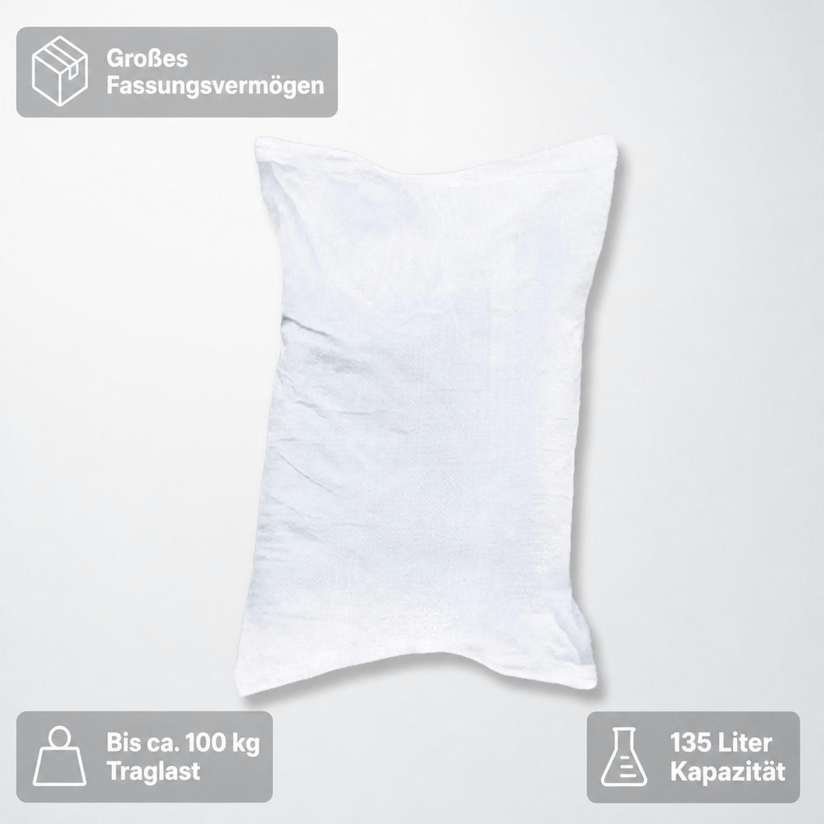 GEWEBESACK - Weiß, Kunststoff (135/65/5cm) - BONI-SHOP