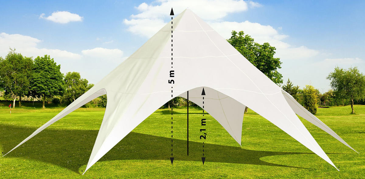 STERNZELT Tilda 12 m Kunststoff Creme Sonnensegel - Creme, Kunststoff (1200/500/1200cm) - DELUKE
