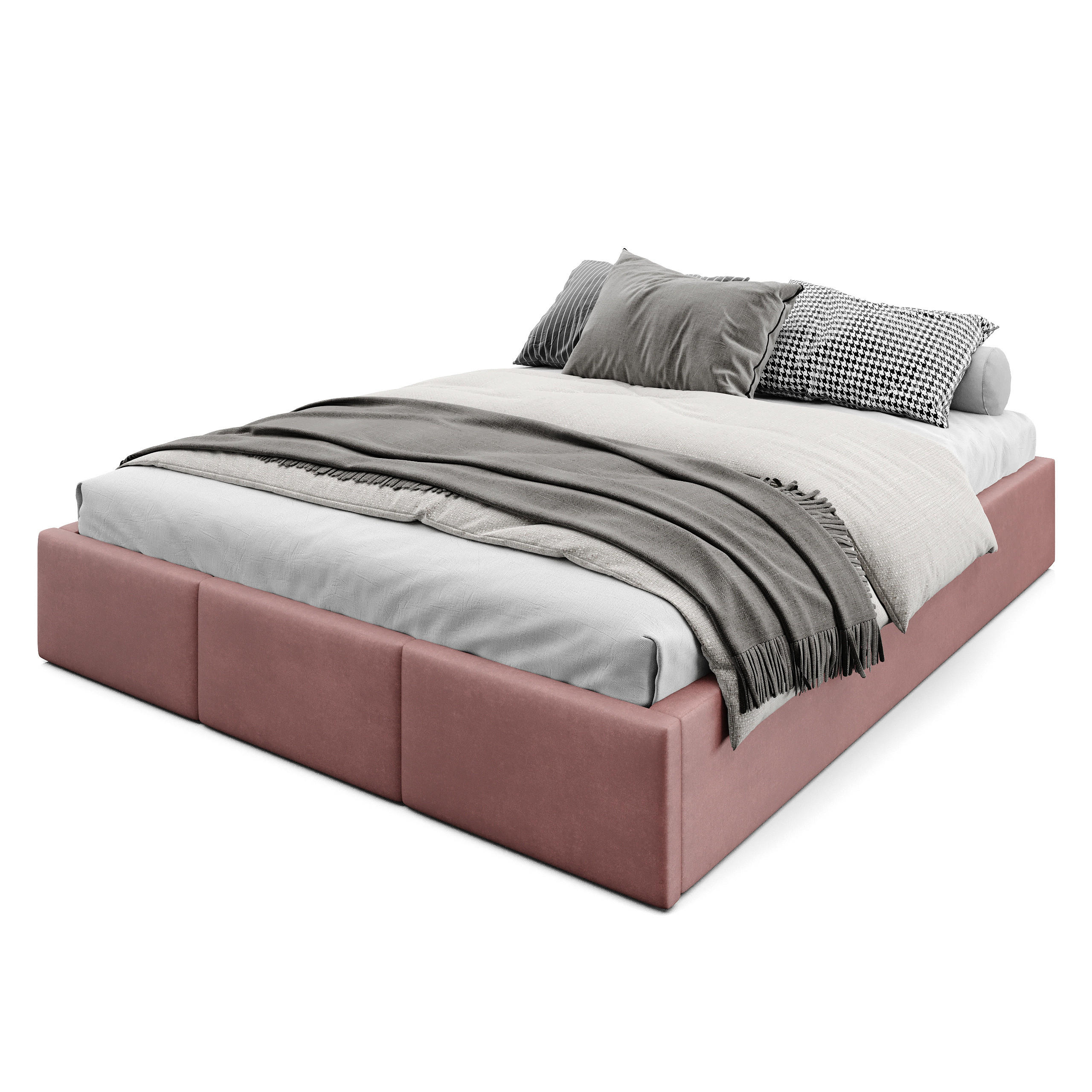 POLSTERBETT für Schlafzimmer Bett mit Stauraum Altrosa 160x200cm - Altrosa, Holzwerkstoff/Textil - Muralo