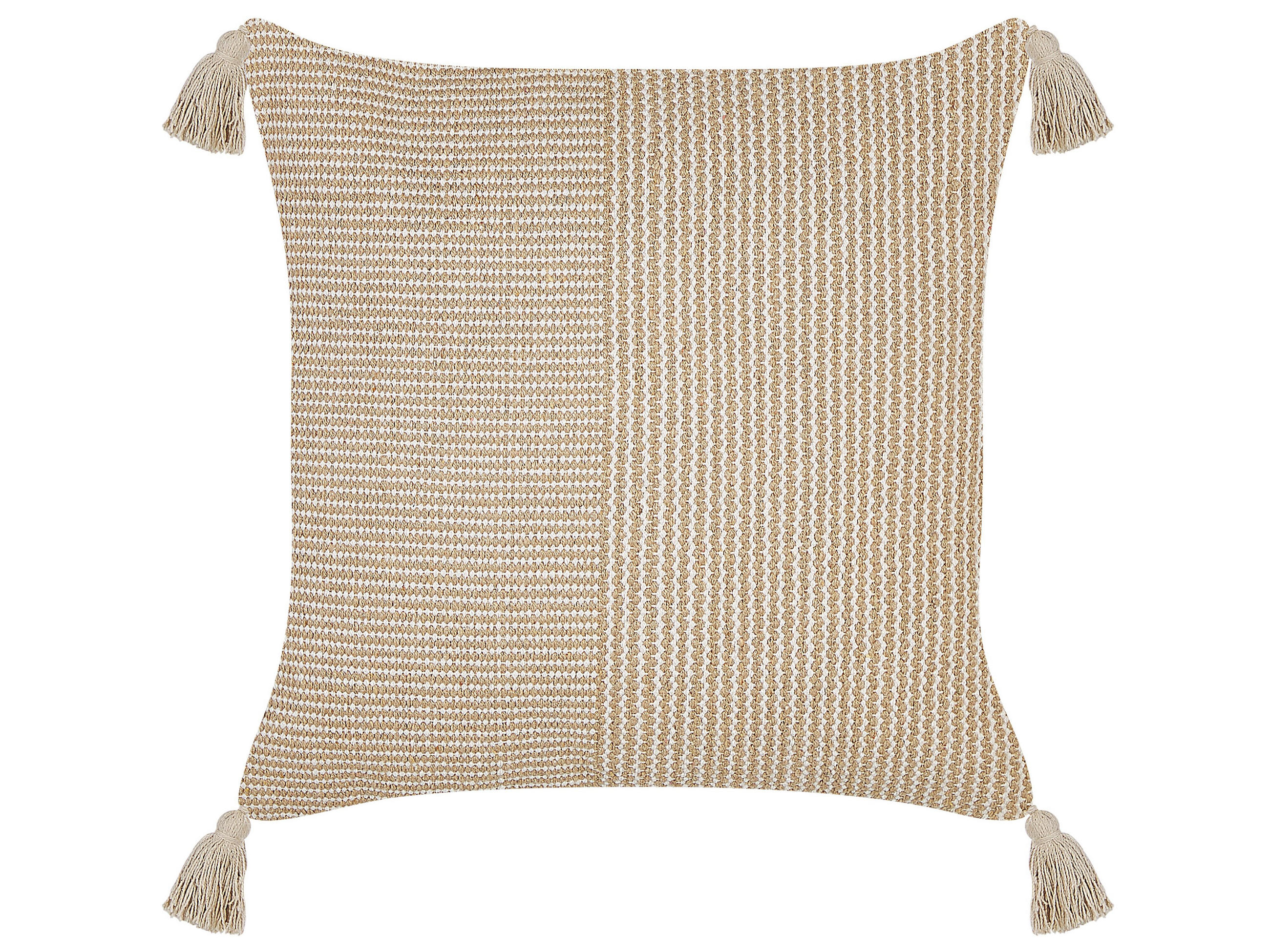 DEKOKISSEN Beige 45/45 cm Aralia - Beige, Naturmaterialen/Textil (45/45cm) - Beliani