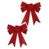 SCHLEIFE Santa Lila 2er Set Rot 15x15x15,5 cm Kunststoff - Rot, Kunststoff (15/15.5/15cm) - Mondex