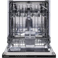 GESCHIRRSPÜLER, 60 cm vollintegrierbar, Einbau Spülmaschine, 12 Maßgedecke, 6 Programme, AquaStop, Startzeitvorwahl, Auto-Door, leise 45 dB, GEV6012D - Schwarz, Kunststoff/Metall (59.8/82/55cm) - Telefunken