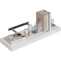 WANDREGAL Freischwebend Weiß 70B x 22,9L x 3,8H - Weiß Hochglanz, Holz (70/3.8/22.9cm) - Woltu