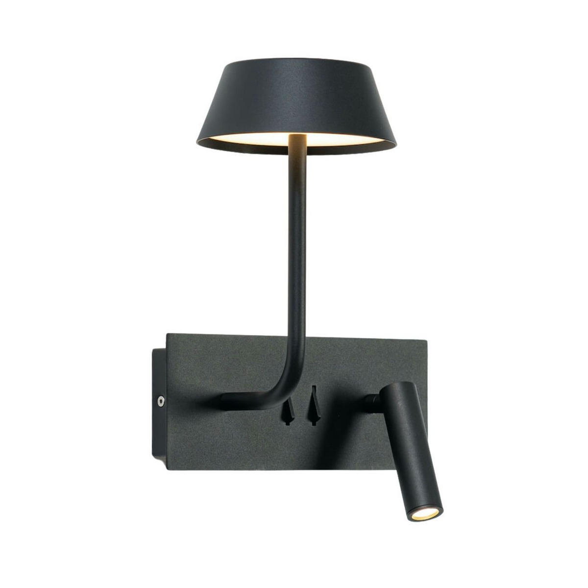 WANDLEUCHTE Fabro, Schwarz, 26.5cm - Schwarz, Metall (17/26.5/22cm) - KOSILUM
