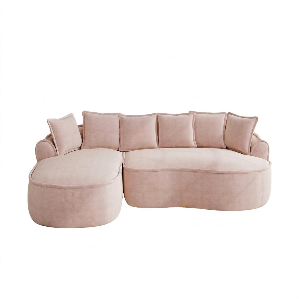 ECKSOFA 252/164/67 cm Grün Chenille mit Kissen, Linke Seite - Grün, Textil (252/164cm) - Oxeza