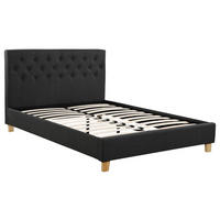 BETT emmy Grau - Grau, Textil (200/160cm) - Habitat Garten