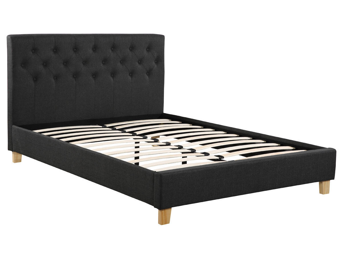 BETT emmy Grau - Grau, Textil (200/160cm) - Habitat Garten