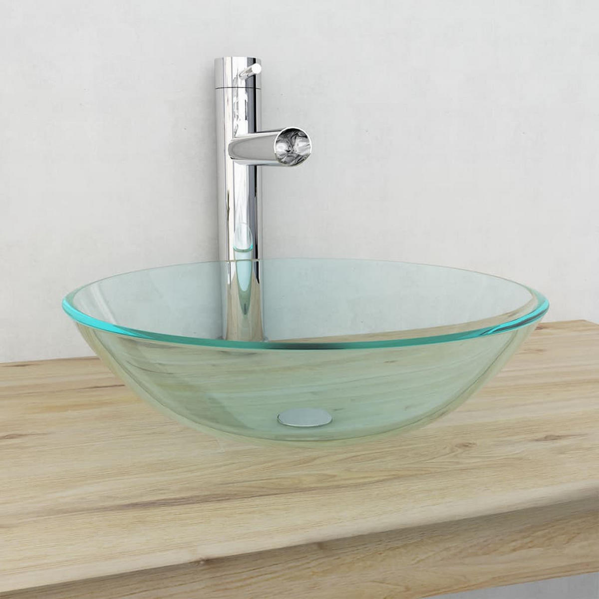 WASCHBECKEN Kukla 42/42/13 cm - Transparent, Glas (42/13/42cm) - Nettlife