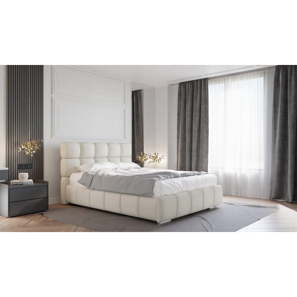 Thumbnail - Panda Möbel Polsterbett, Beige, Holz, Mode, 140x200 cm, Oeko-Tex® Standard 100, Schlafzimmer, Betten, Polsterbetten
