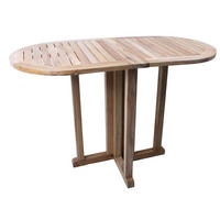 BALKONTISCH Martin oval klappbar Gartentisch - Braun, Holz (120/60/75cm) - DELUKE