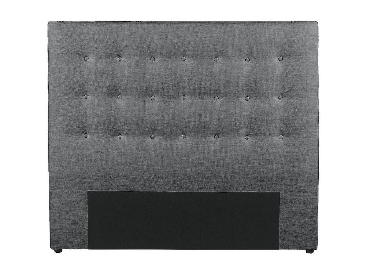 POLSTER-BETTKOPFTEIL - 160 cm - Stoff - Grau - FRANCESCO - Grau, Textil (164.5/125/9.5cm) - Vente-Unique