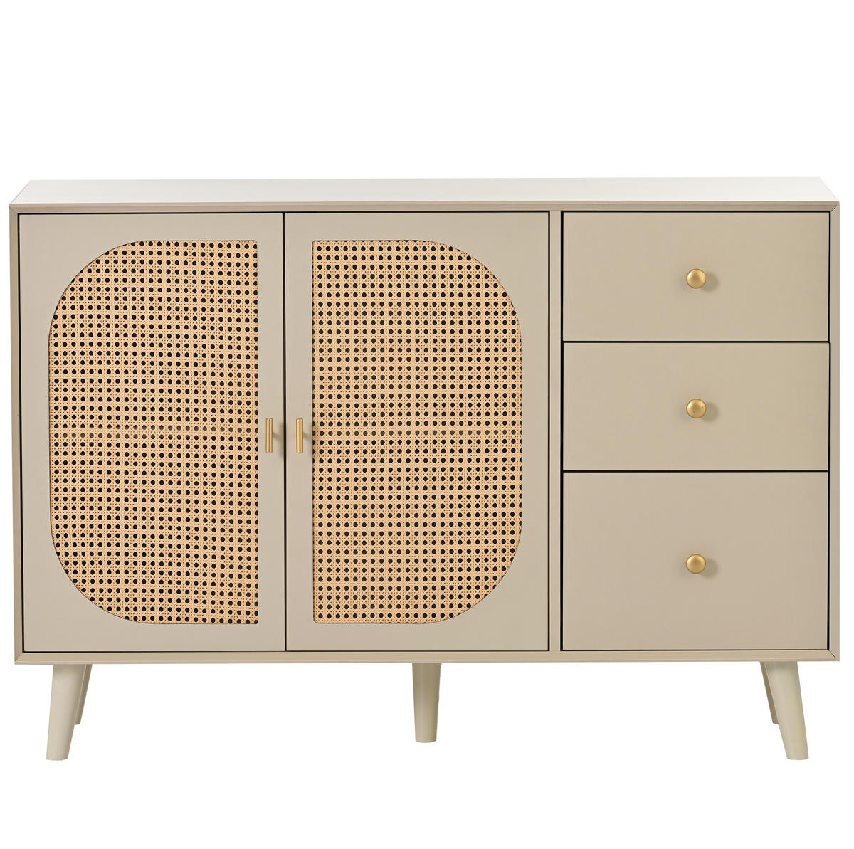 SIDEBOARD mit 2 Türen und 3 Schubladen 120 cm Off White - Weiß, Holzwerkstoff (120/82.5/40cm) - Meubliv