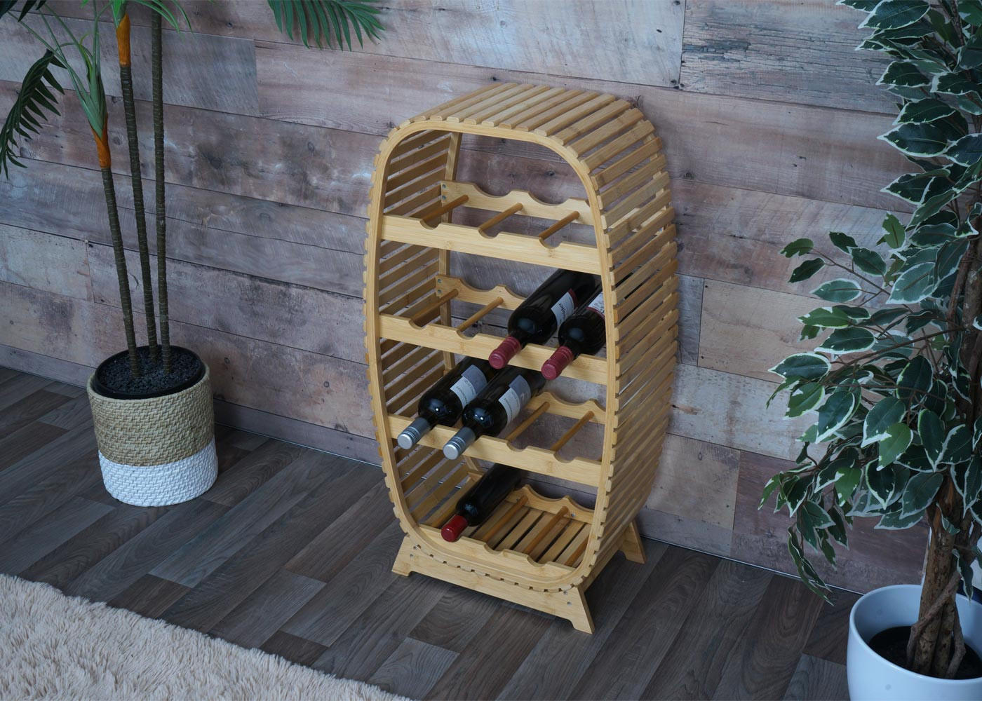 WEINREGAL Braun - Braun, Holz (46/85/25cm) - MCW