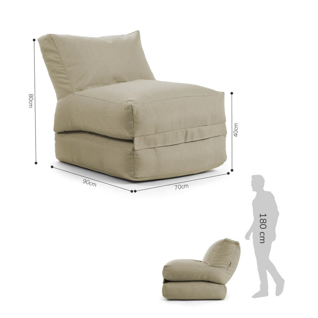 Thumbnail - Mokebo Sitzsack, Beige, Textil, 70x80x90 cm, Oeko-Tex®, Gartenmöbel, Gartenstühle, Outdoor-Sitzsäcke