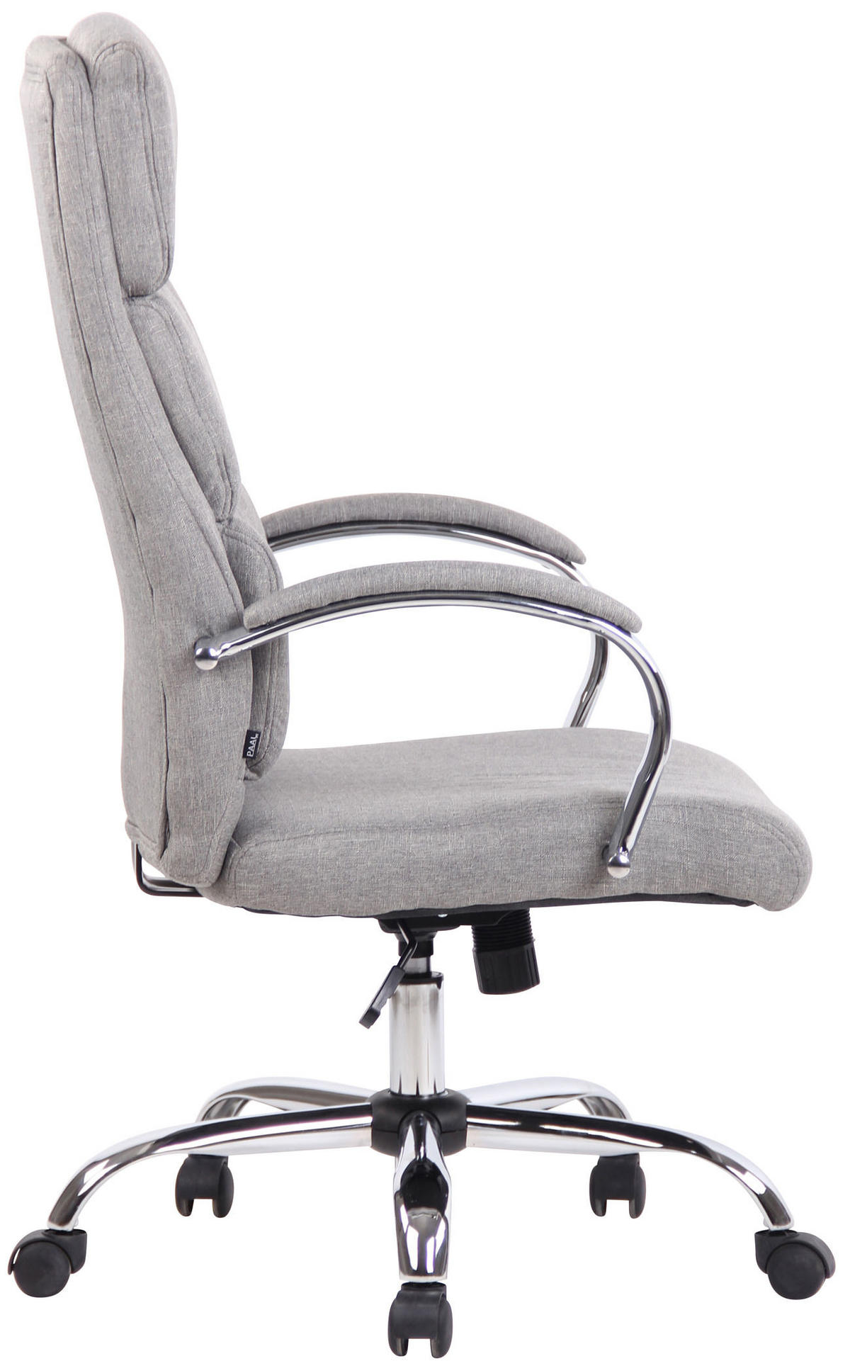 CHEFSESSEL Stoff grau - Chromfarben/Grau, Textil/Metall (64/112/70cm) - CLP