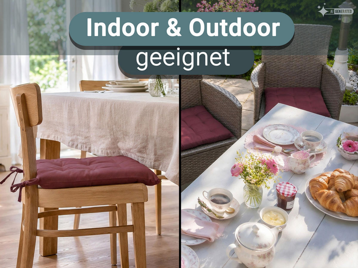 STUHLKISSEN, 4er-Set, 40x40 cm, Violett - Pflaume, Textil (40/40/3cm) - Zollner