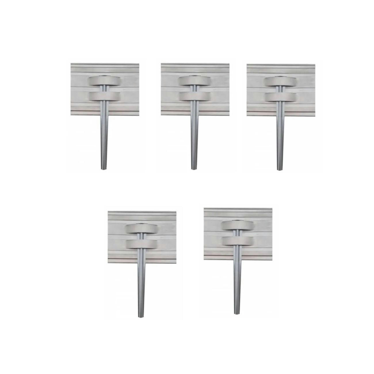 RASENKANTE Erdanker Set, Aluminium, 5er Pack, 14 cm Höhe - Alufarben, Metall (1/1/1cm) - Green-Split